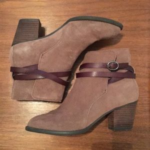 Tan suede booties